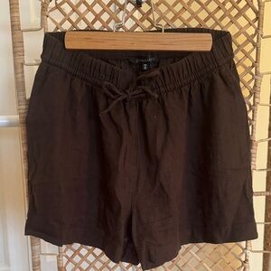 Dynamite Pull-On Linen Shorts, Java